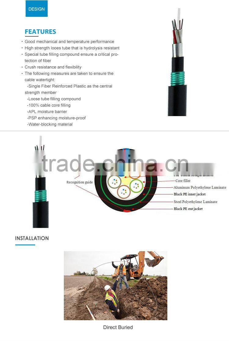 Factory Supply Multimode Gyfta53 Direct Buried Fiber Optic Cable