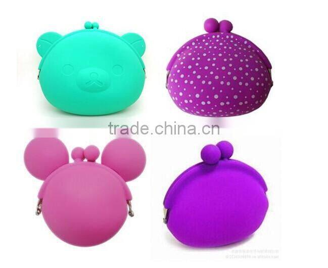 factory supply special silicone rubber coin bag/portable silicone coin bag