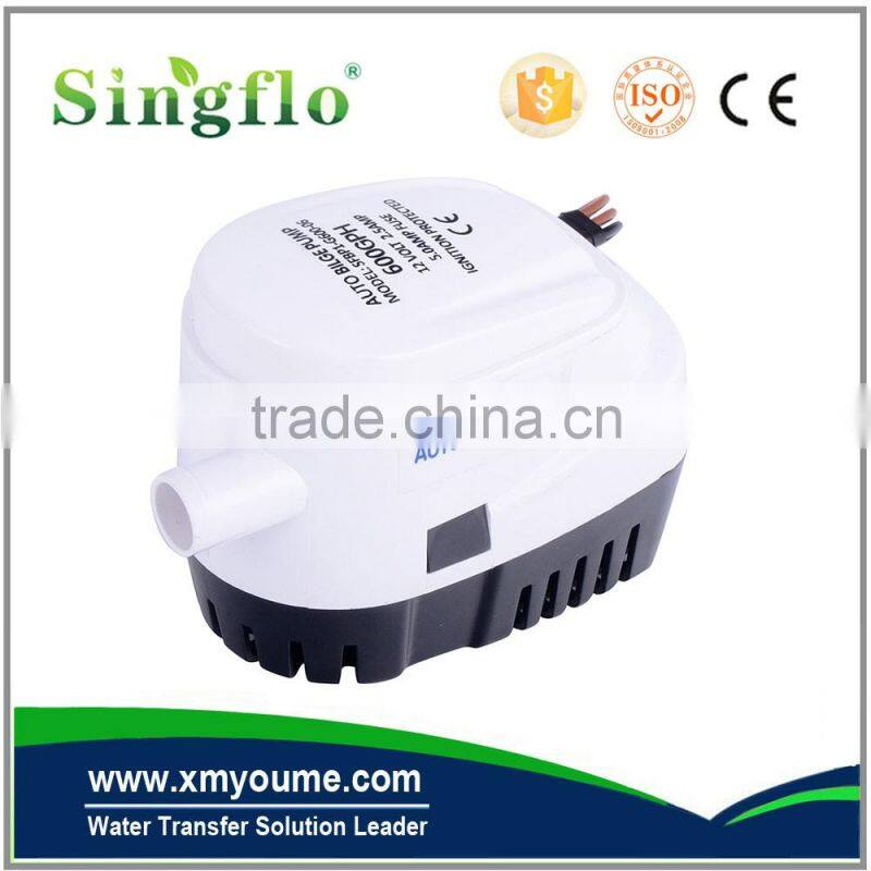 Singflo 12V/24V automatic bilge water pump 750gph/1100gph with float switch