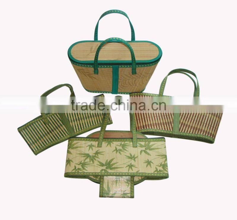 FD - 15861 Natural handicrafts bamboo gift basket with liner