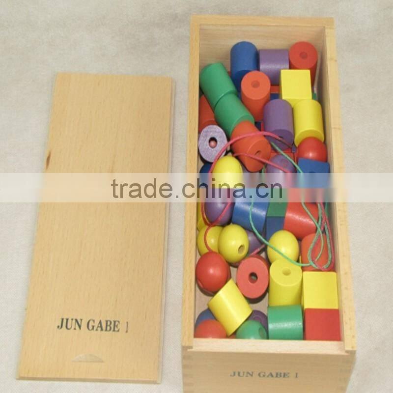 Froebel Gabe Jun 1 Wooden Kids Toys Box Teaching Tools Learning Educational Preschool Training Colorful beads