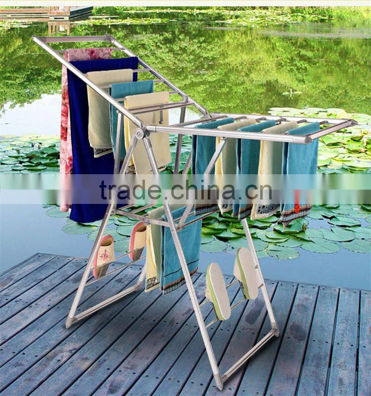 X-type circle tube retractable rotating clothes-horse clothes rack