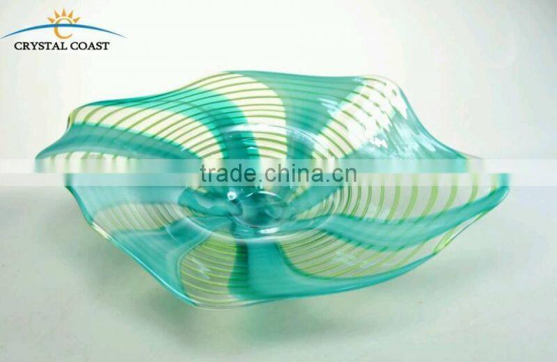 large flat hanging sticker glass wall plate;white and orange wedding charger plate