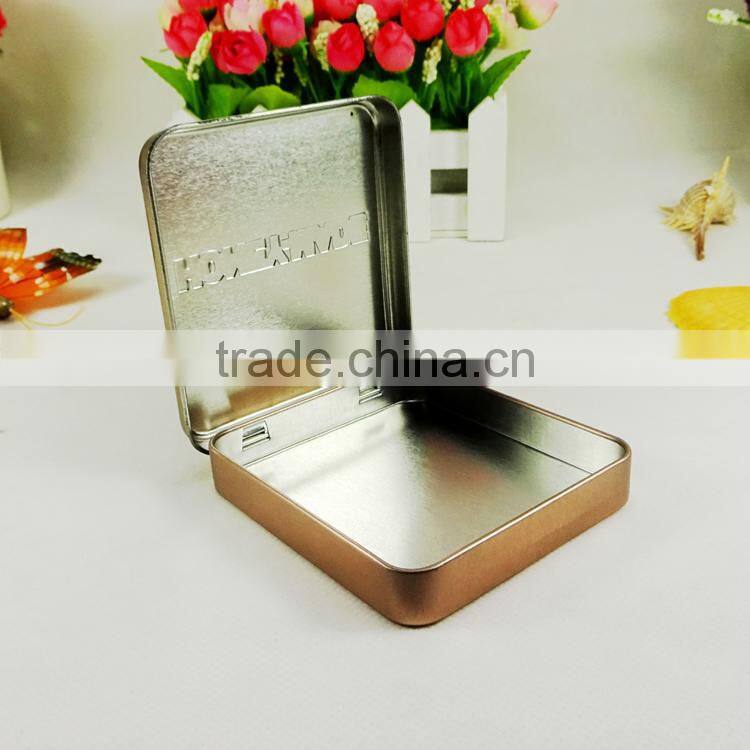 factory sale rectangular hinged cigar tin metal box