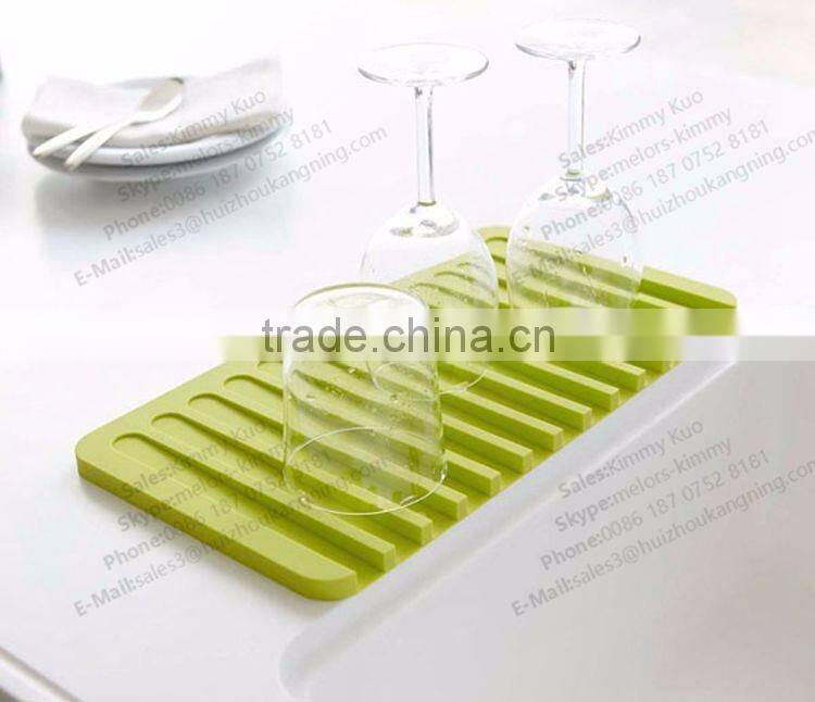 Logo printed kitchen mat food grade dish drying mat good quality silicon mat
