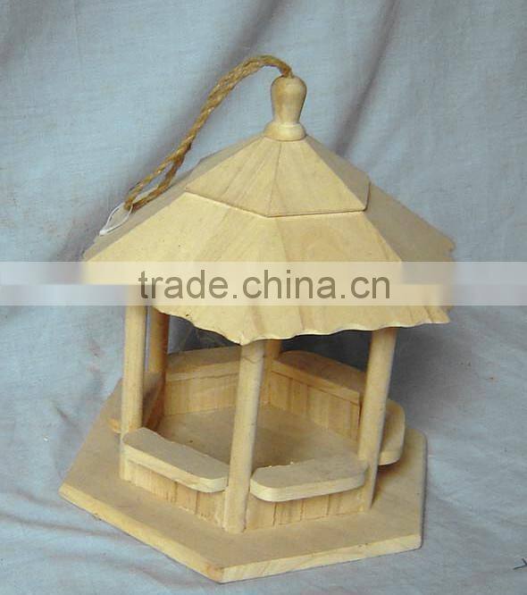 New unfinished wooden bird house