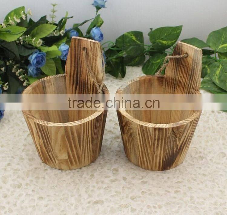 custom made small wooden rice bucket