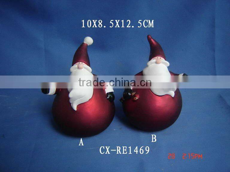 New Ceramic Santa Claus With Led Lights Christmas Decoration