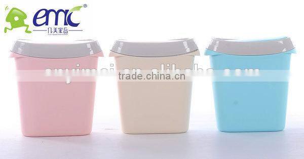 emc plastic mini trash can, mini trash can with cover