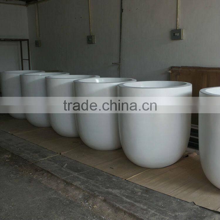 Fiberglass round flowerpot