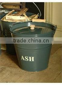 Popular High Quality Metal Black Coal Bucket With Shovel wooden handle