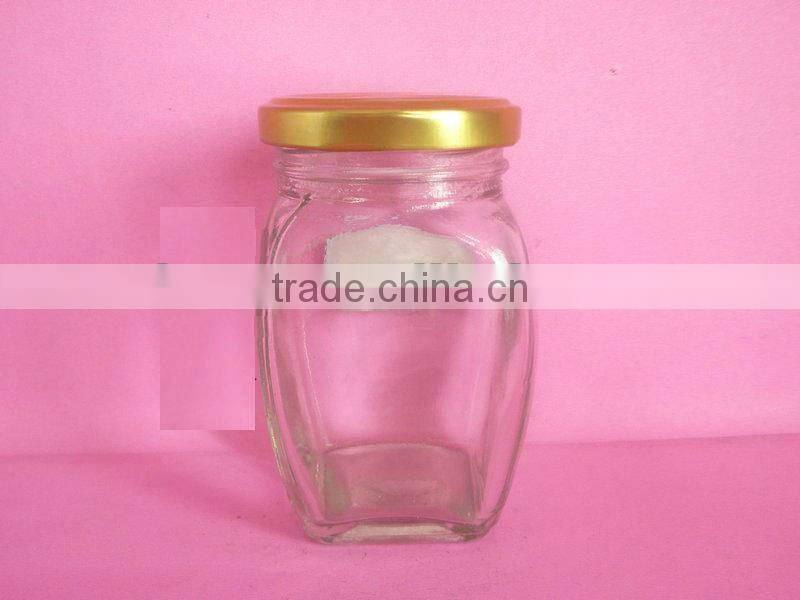 small glass container, glass pickle bottle