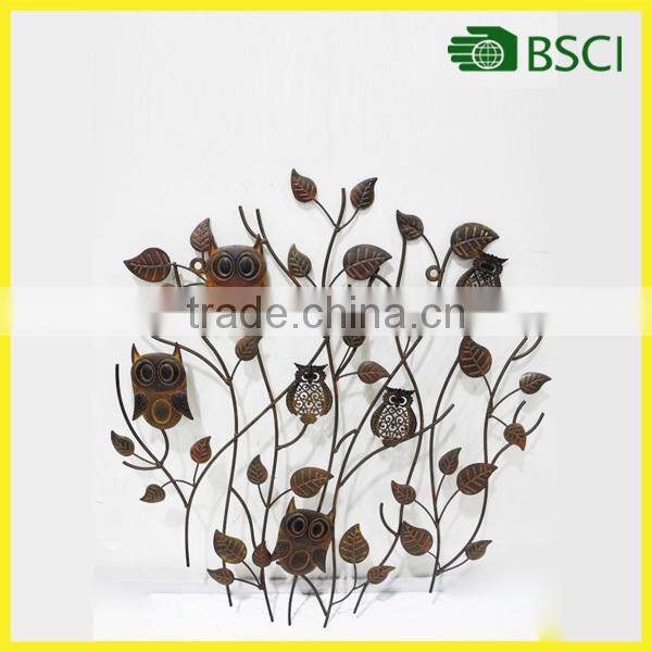 64811 New products cheap popular metal owl wall decoration