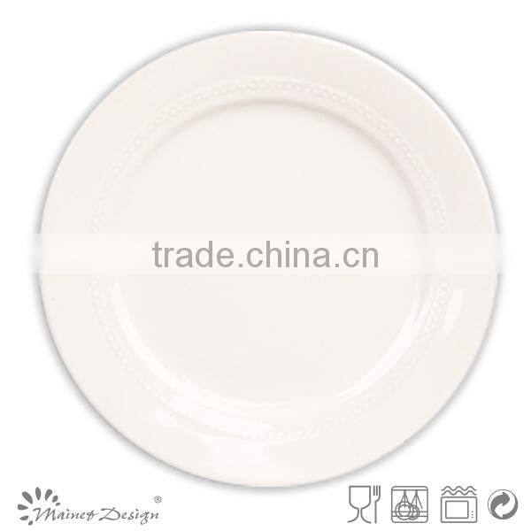 ceramic embossed plate new design solid colour