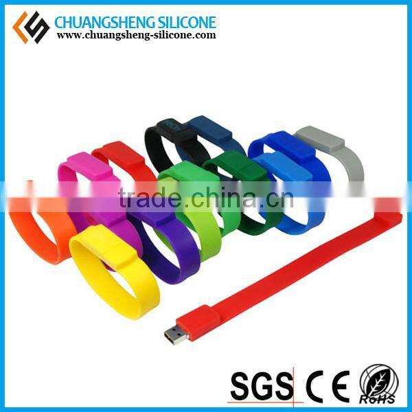 2015Fashion silicone usb bracelet with flash drive