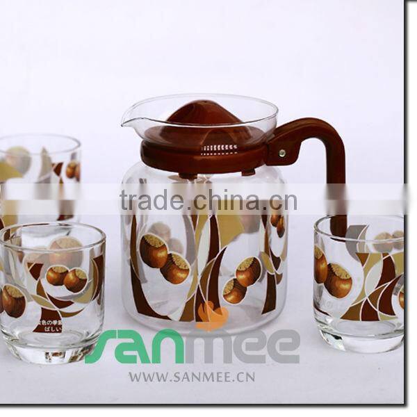 1.5L Heat Transfer Glass Beautiful Juice Gift Colorful Glass Water Set