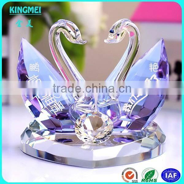 Clear beautiful crystal crafts glass swan for wedding favors gift