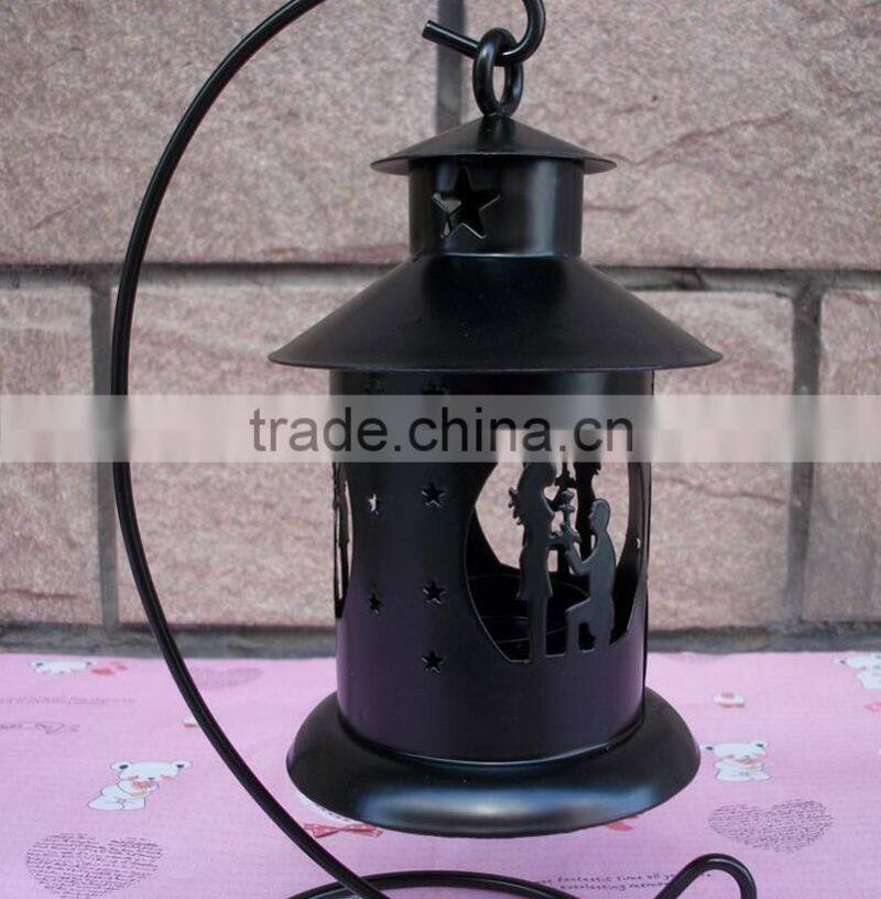 2017 morden wedding proposal house Style OEM Metal Lantern Candle Holders