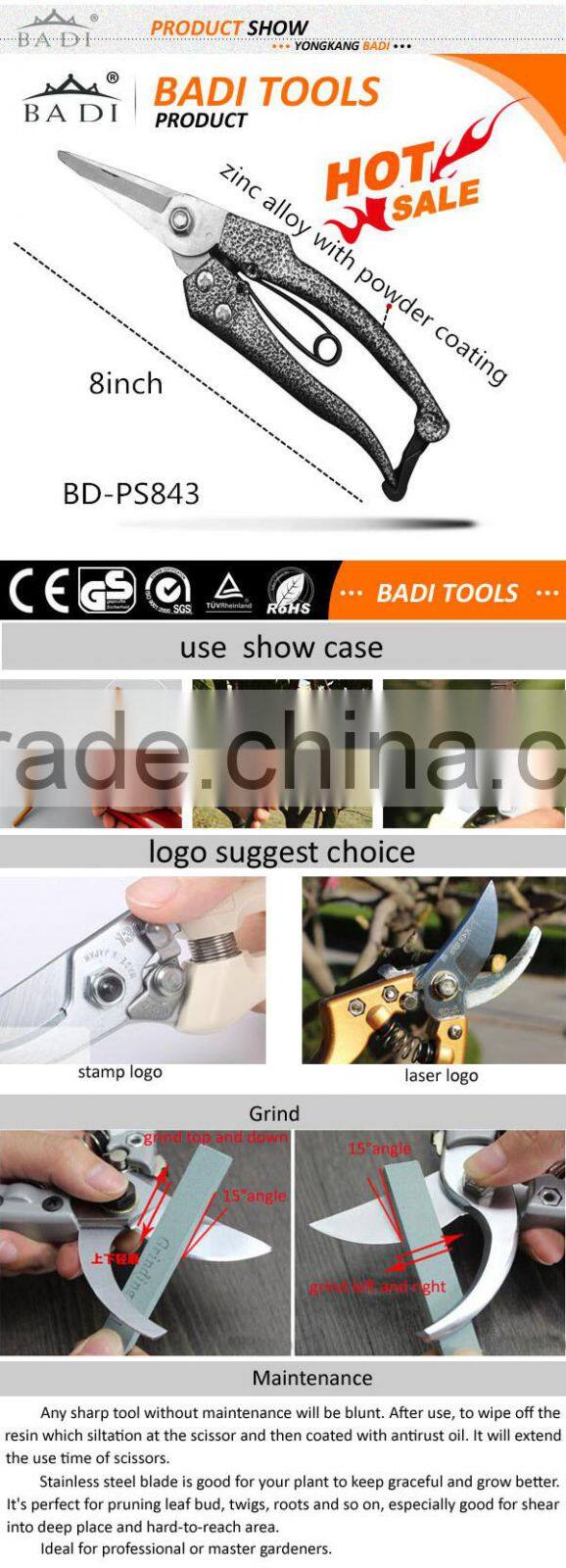 Tree Trimmers, Secateurs and Steel Bypass Pruner with zinc alloy handle