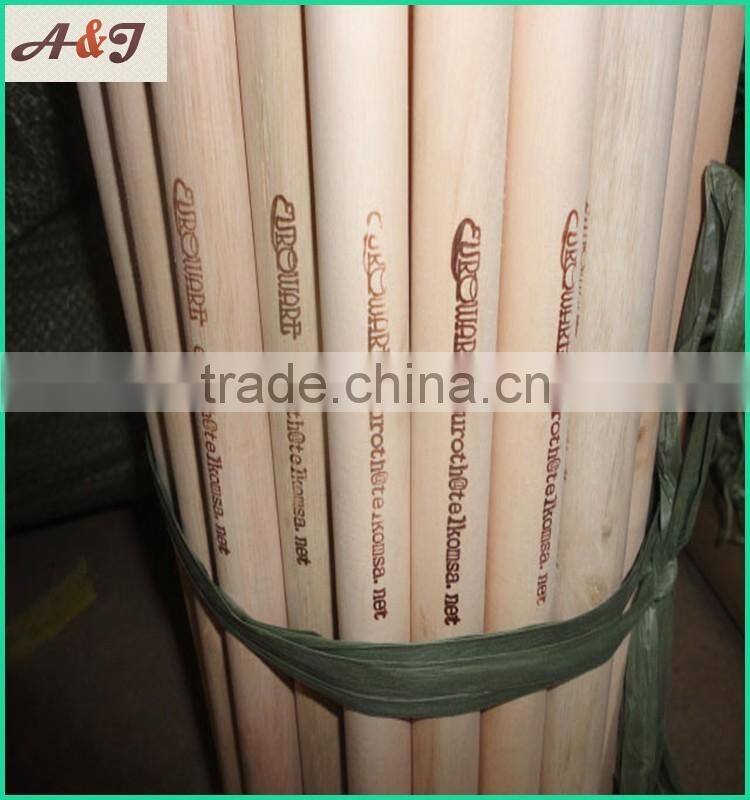hot stamping logo natural wooden broom handle