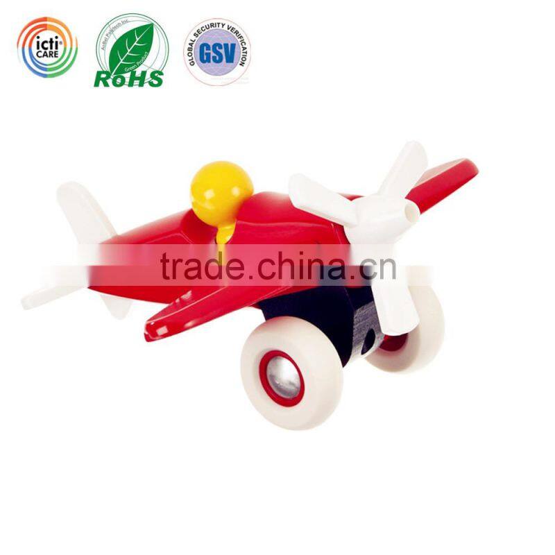 china ICTI certified factory plastic Push & Pull Toy Airplane for baby