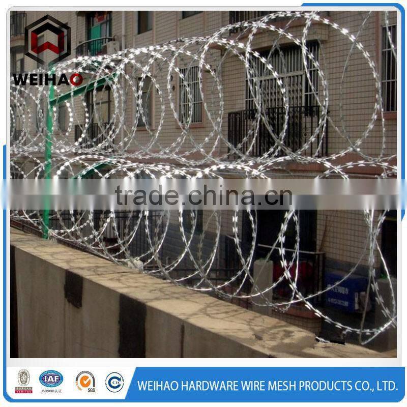 Anping factory galvanized concertina BTO-22 razor barbed wire