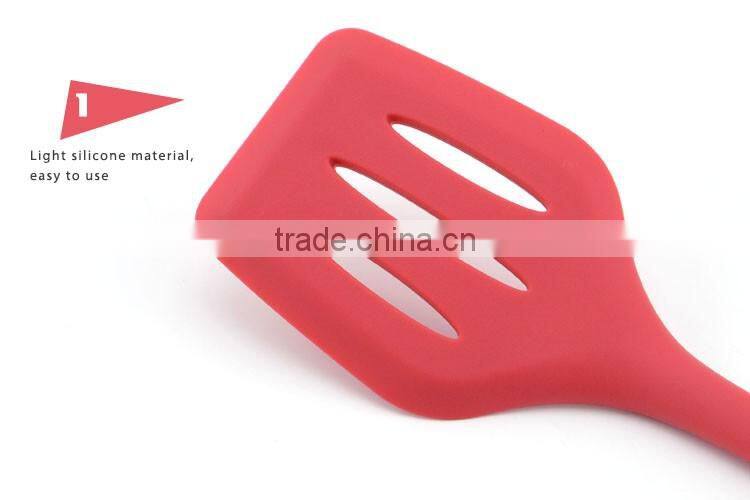 Heat Insulation Silicone Handle Slotted Spatula