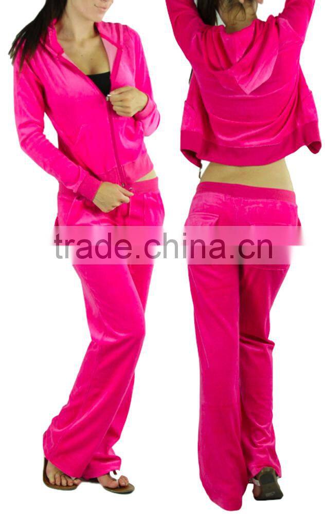 Comfy Soft Plush Velour Suit Hoodie Sweat Set Tracksuit