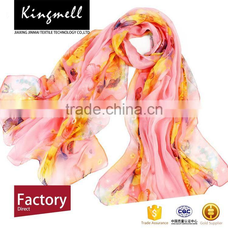 Custom 2017 women accesory latest designs digital print polyester chiffon scarf