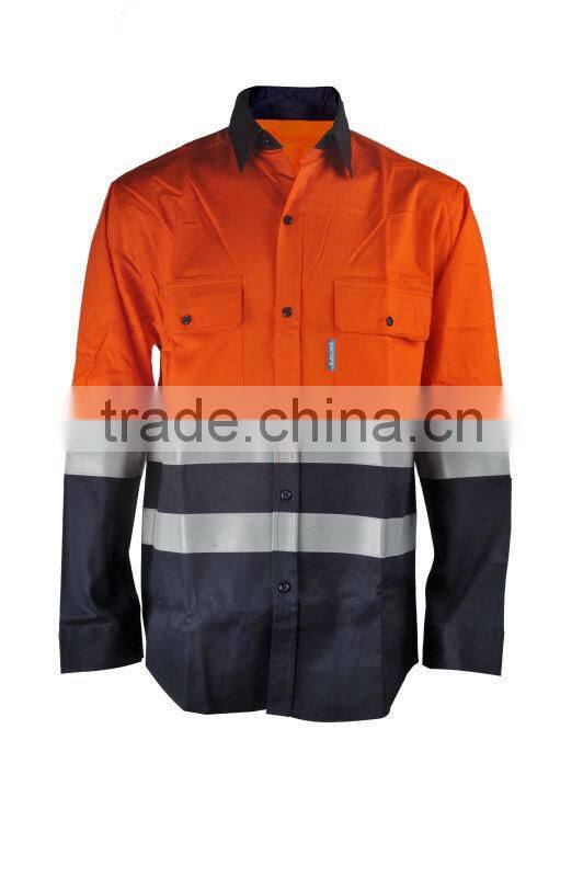 100%Cotton Anti-UV Long Sleeve Shirts with reflective taps