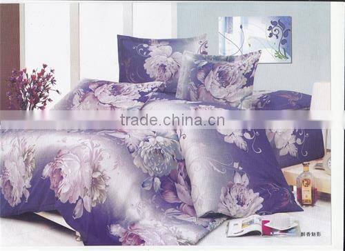 100%polyester disperse printed flower vivid wedding lovers microfiber diamond velvet bedding set