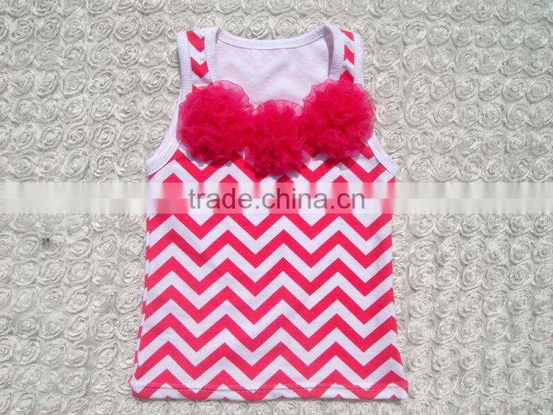Newest design kids cotton chevorn tank top