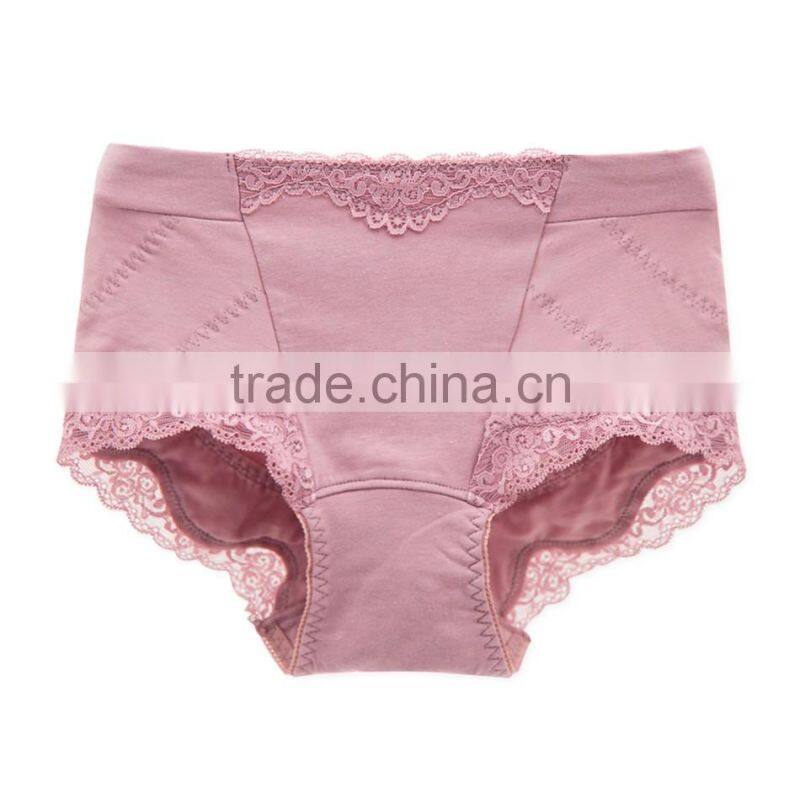 Factory Colorful 95% Cotton 5% Spandex with Lace Custom Sexy Fancy Woman Underwear