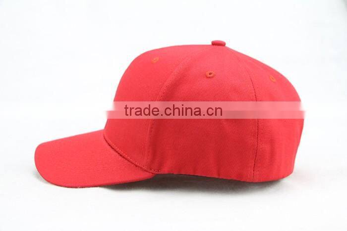 Red cotton 6 panel unisex custom fitted flex fit/flexfit baseball caps and hats embroidered