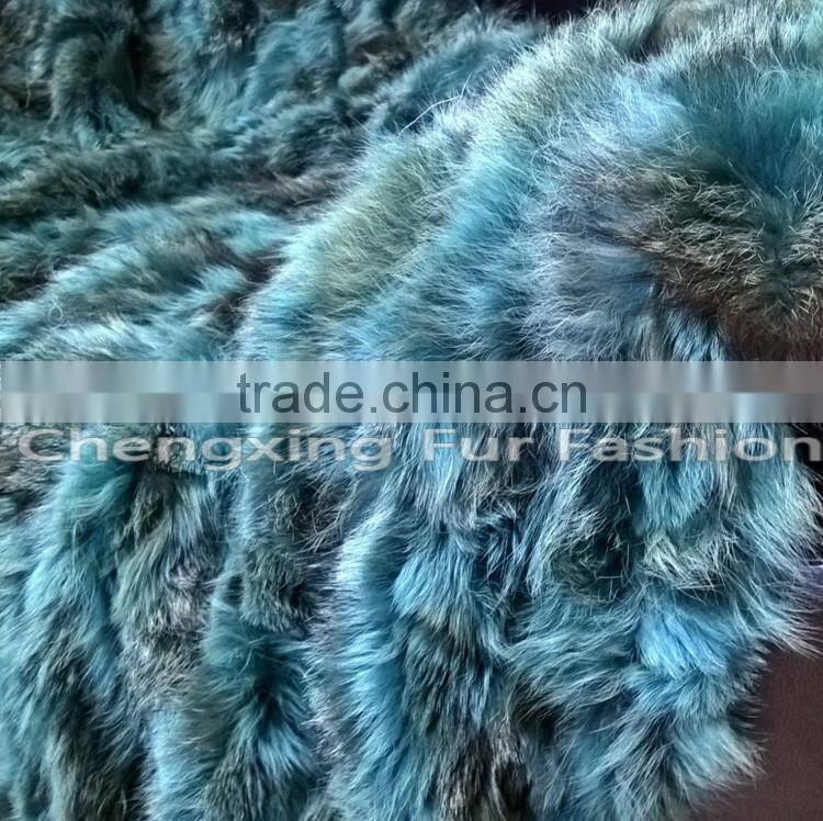 CX-D-87A Real Fur Patchwork Fox Real Fur Throw Blanket