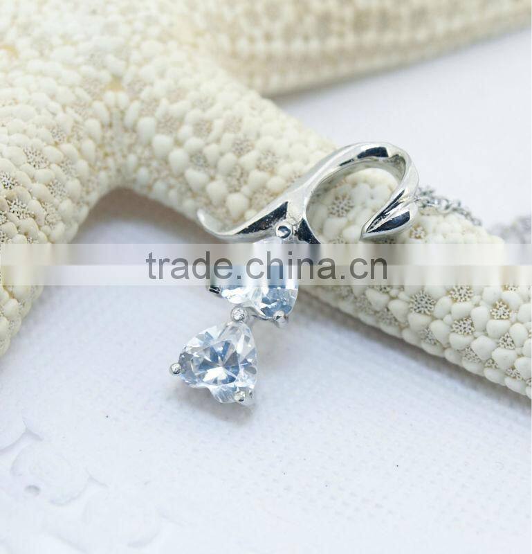 925 sterling silver necklace women's jewelry rhodium plated cross pendant