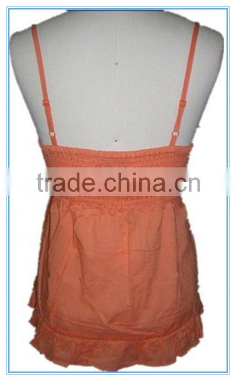 Ladies Cotton Sexy Ruffle Hem Design Camisole