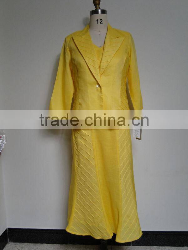 Ladies ramie linen 3 pcs skirt business suit design