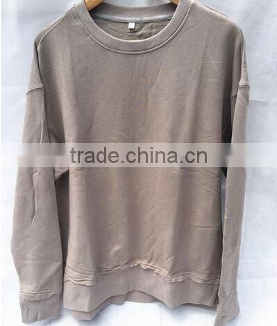 High quality streetwear classic loose hanging shoulder joker fleece/old damage flash head long sleeved fleece for male