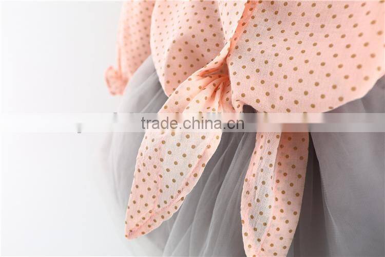 Boutique Princess Clothes Set Spring Baby Long Sleeve Shirt Gray Skirt Children Girl Wear 2017