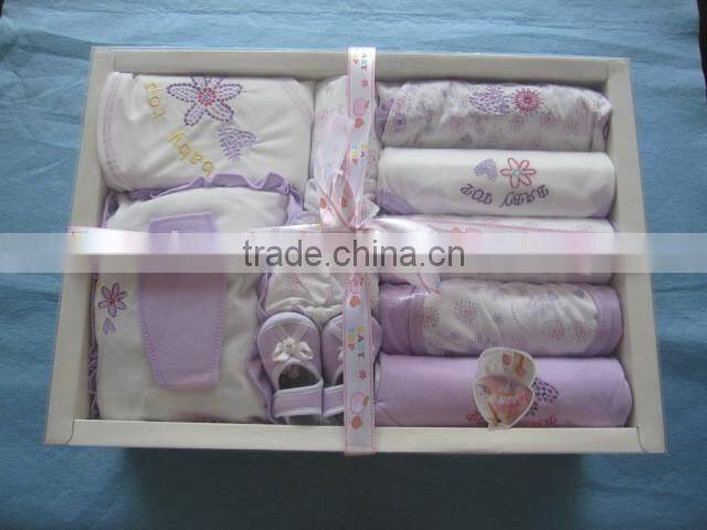 2017 Summer Fashion Designs New Born Baby 13pcs Gift Set Clothes For Baby Girls