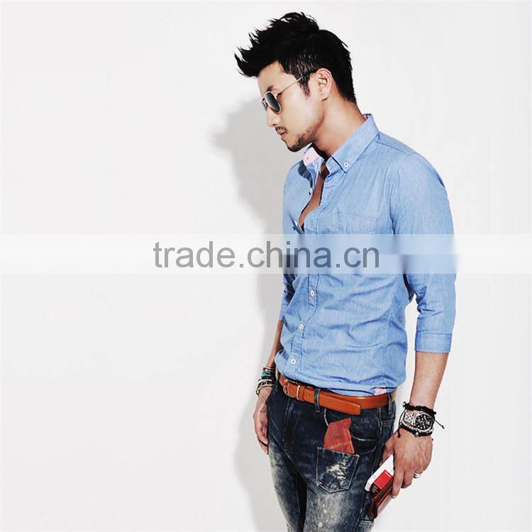 2015 Mens Casual Western Plaid Checked Pearl Snap Short Sleeve Shirt