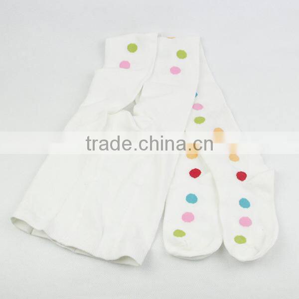 Girl Tights White Colorful Ponit Socks Long Socks
