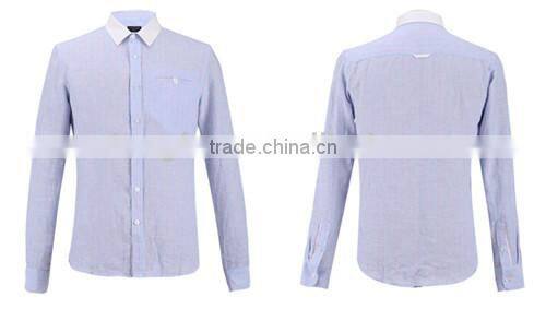 OEM fashion hemp T shirts for man long sleeve with button design