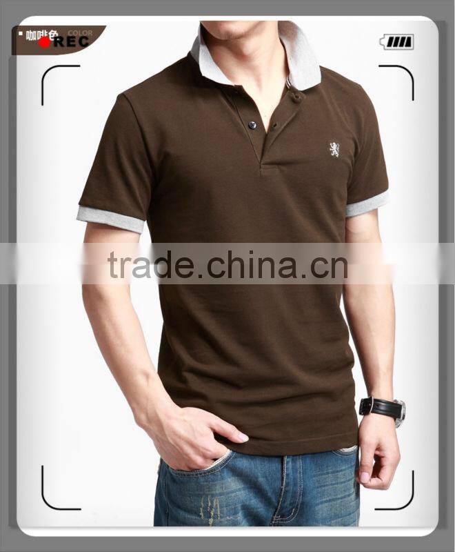 Mens cotton pique short sleeve emboridery polo Tshirts 201306