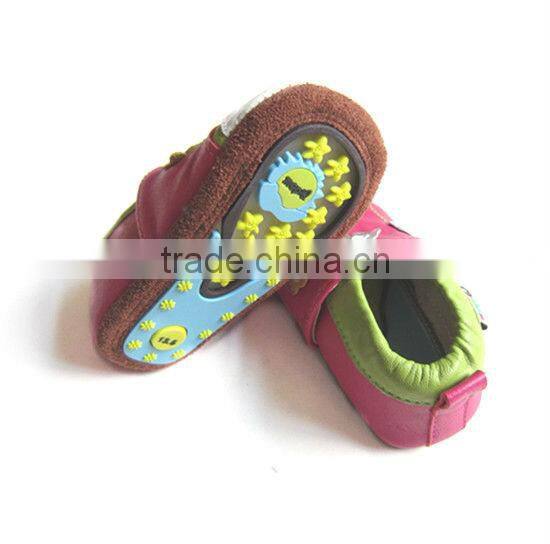 high quality sheep leather rubber sole baby shoes