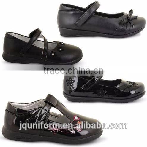 2016 most cheap styles black school shoes for children