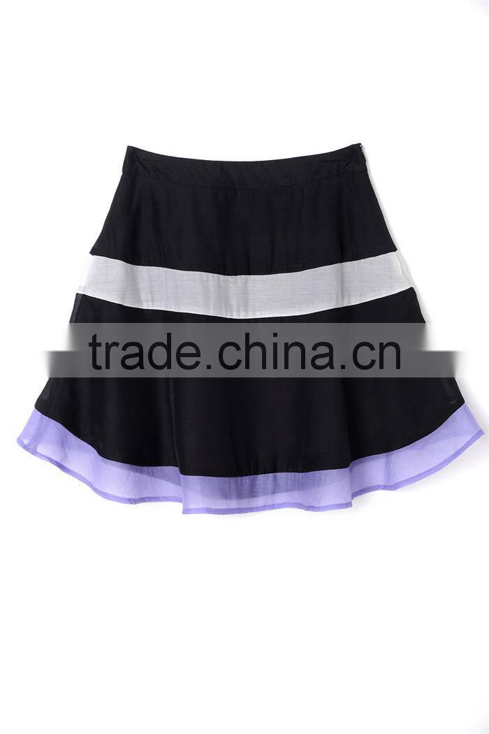 lovely purple hem designed casual women short front long back skirts