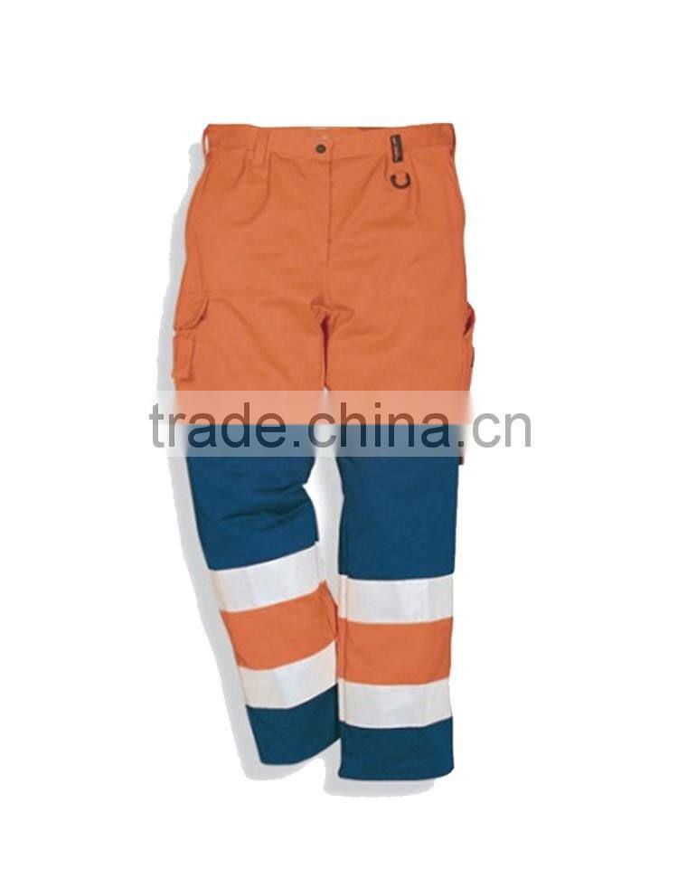 Good quality safety men's reflective tape work pants with EN20471