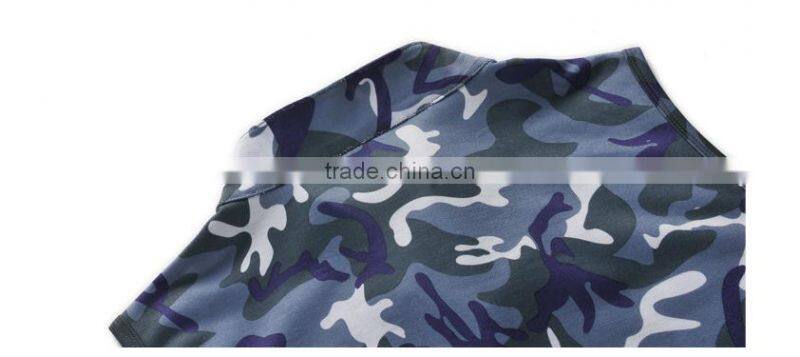 sports wear ,gym camo/camouflage sleeveless singlet/tank top couple turtleneck t shirt sets clothing